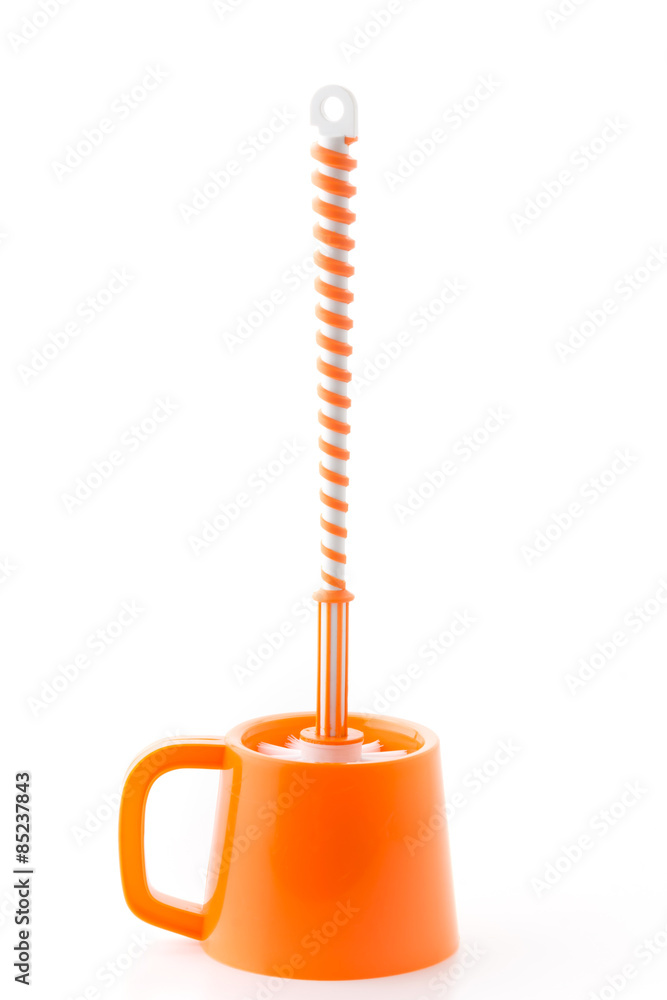 Fototapeta premium toilet brush on white background
