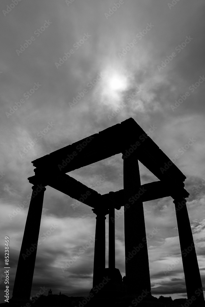 Silhouette of the Four Columns in Avila