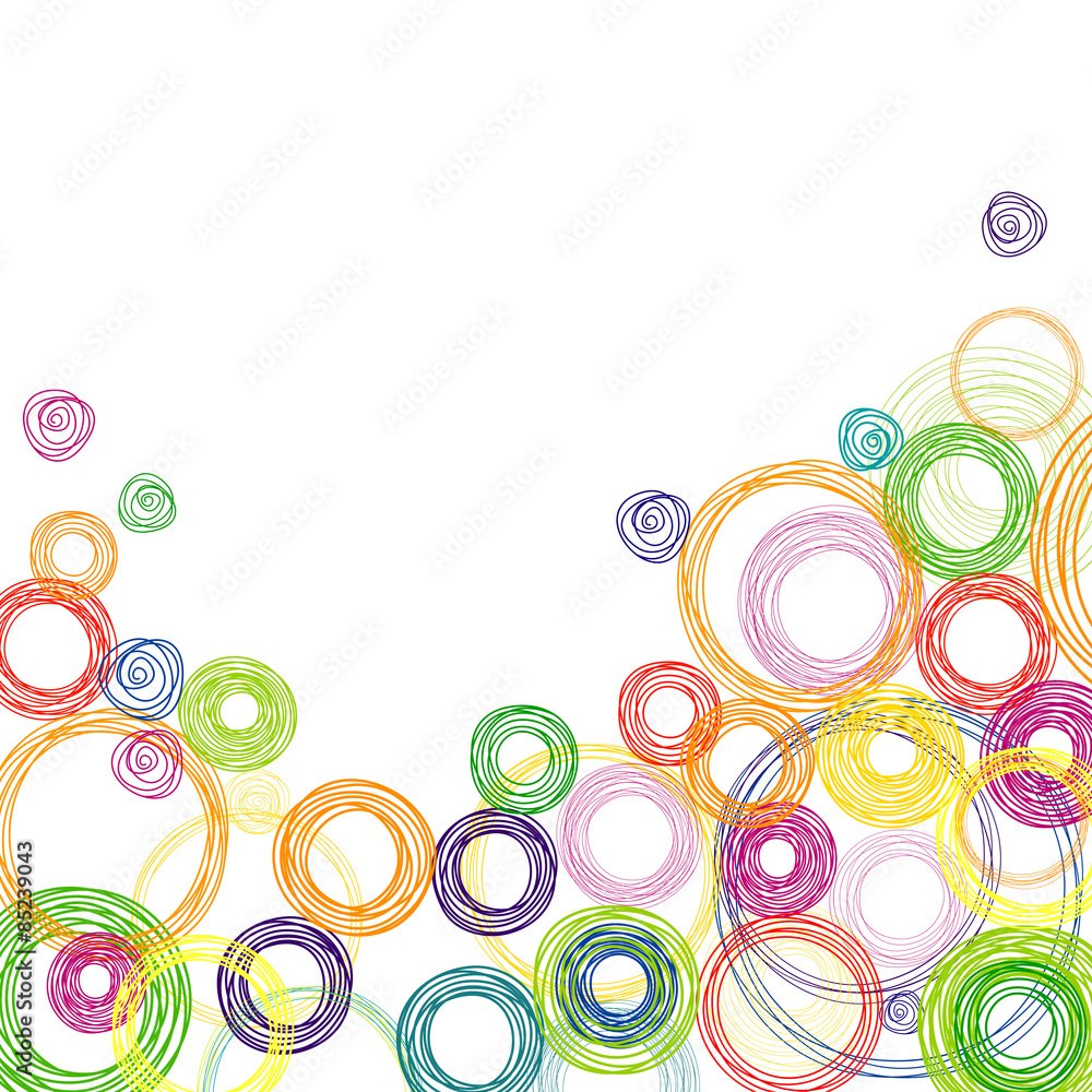 Abstract square background with colored circles Abstract square background with colored circles