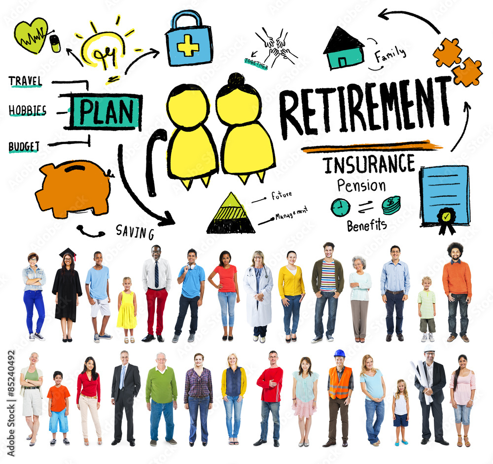 Obraz premium Retirement Insurance Pension Saving Plan Benefits Travel Concept