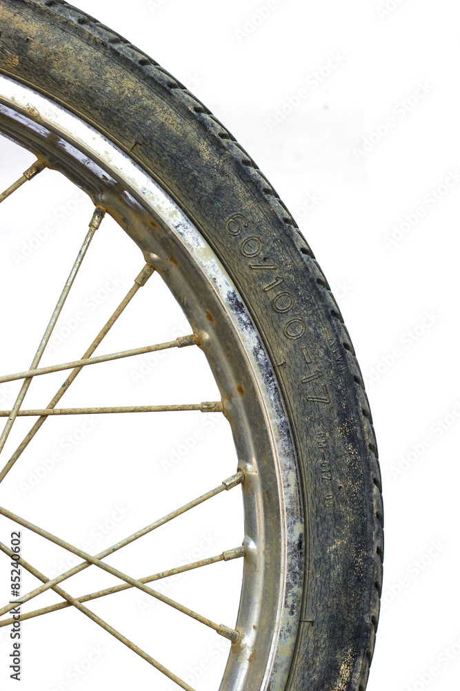 old dirty Tyre of motorcycle