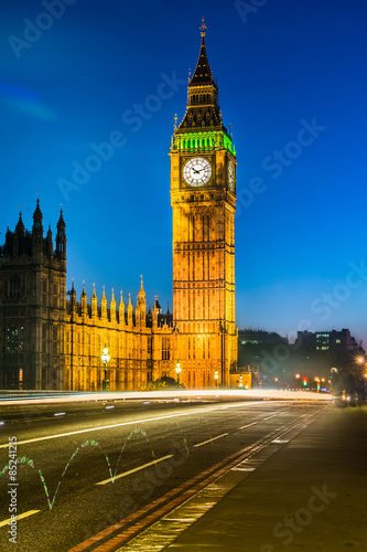 The Palace of Westminster at dusk  London