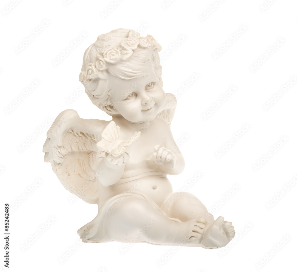 Ceramic angel isolated.