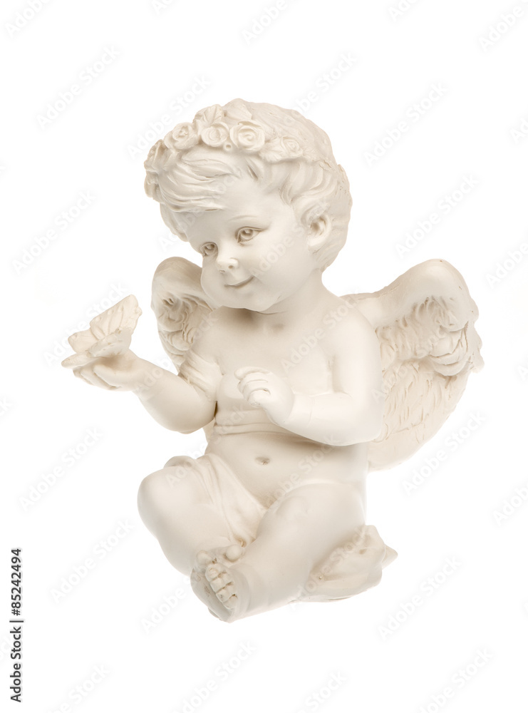 Ceramic angel isolated.