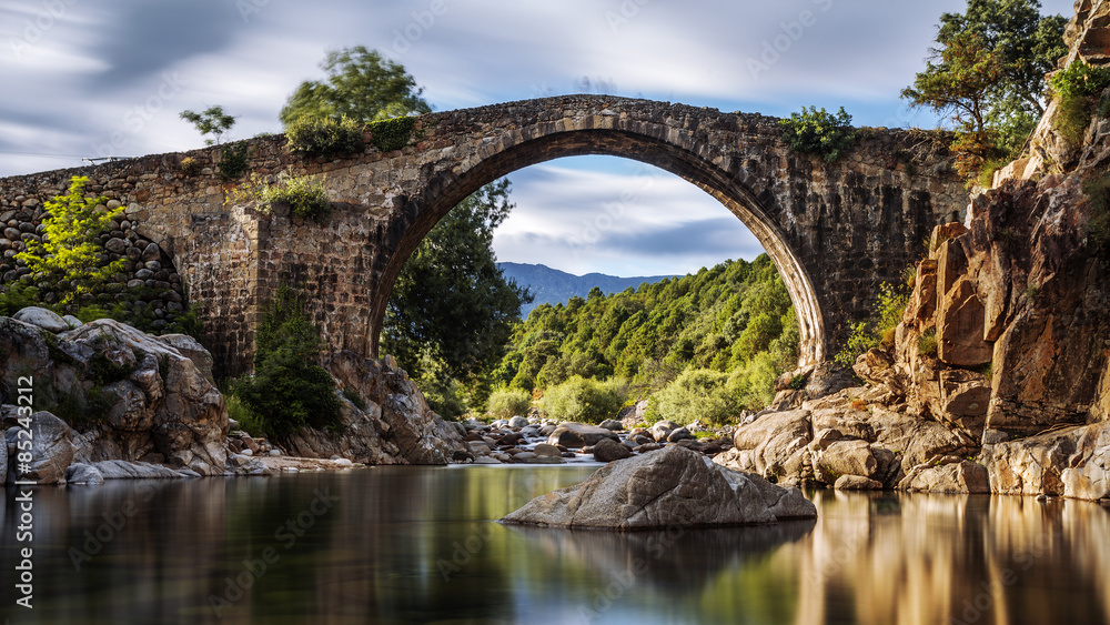 Ancient Roman bridge. Spain. Avila