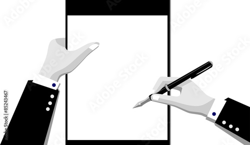 notepad and pencil in hand