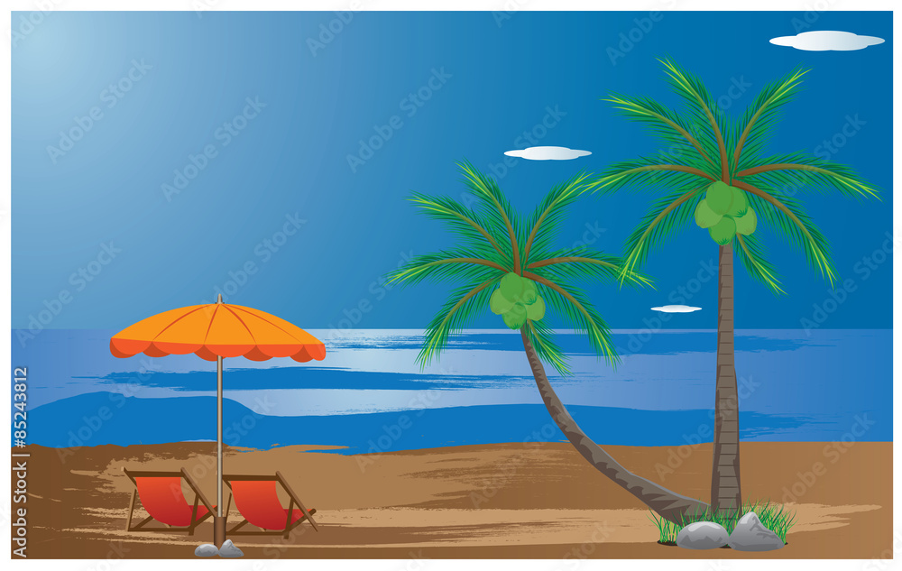 Obraz premium beautiful beach vector design