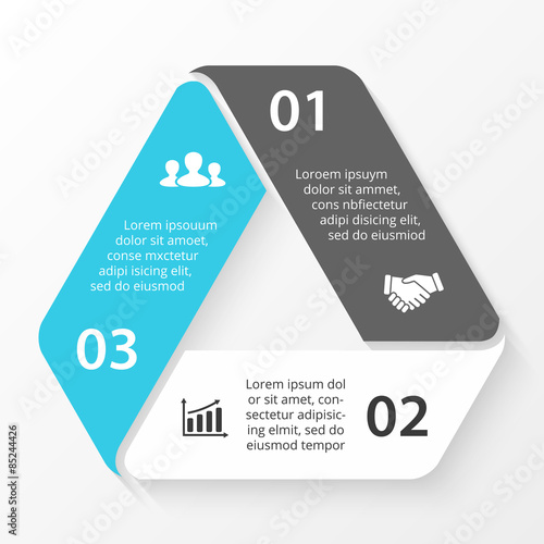 Vector circle triangle infographic. Template for cycle diagram