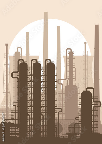 Oil refinery or chemical plant silhouette.