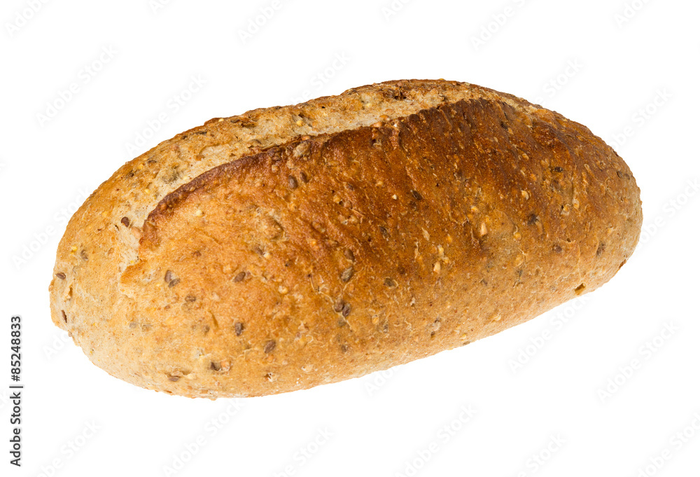 Artisan whole wheat bread isolated against white Artisan whole wheat bread isolated against white