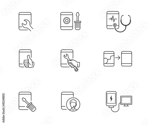 Mobile phone repair icons