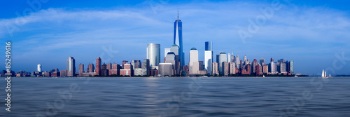 Panorama of Lower Manhattan at dusk