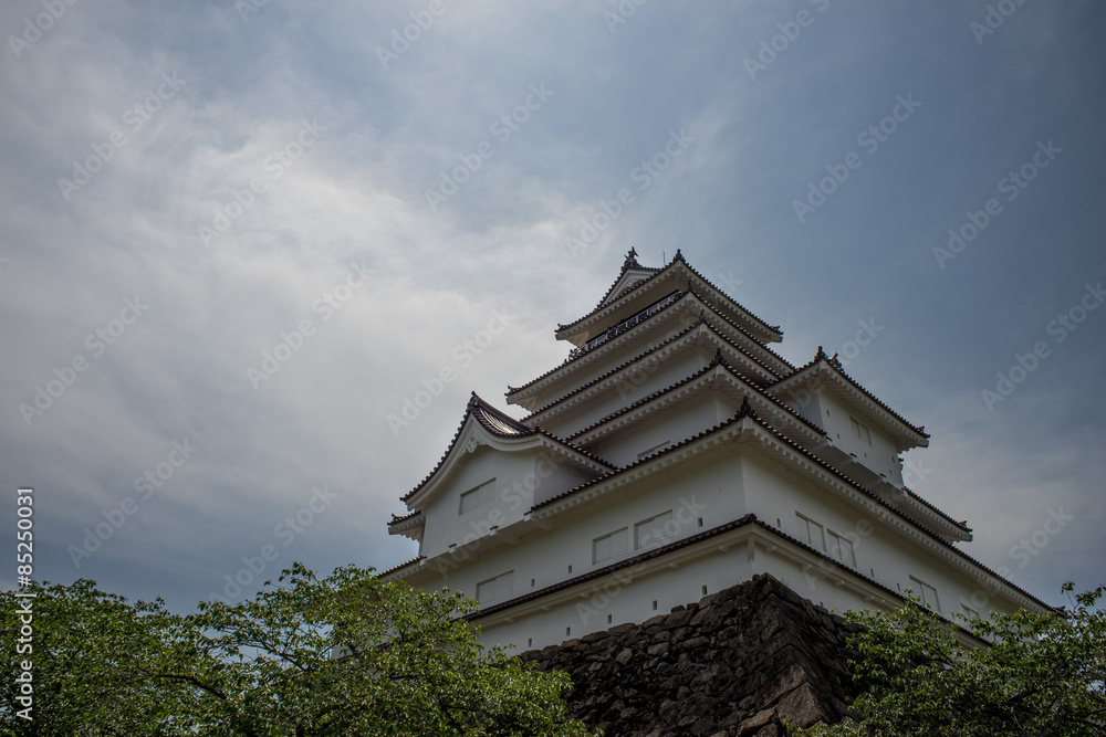 View of Aizuwakamatsu Castle, Fukushima Prefecture, Japan View of Aizuwakamatsu Castle, Fukushima Prefecture, Japan