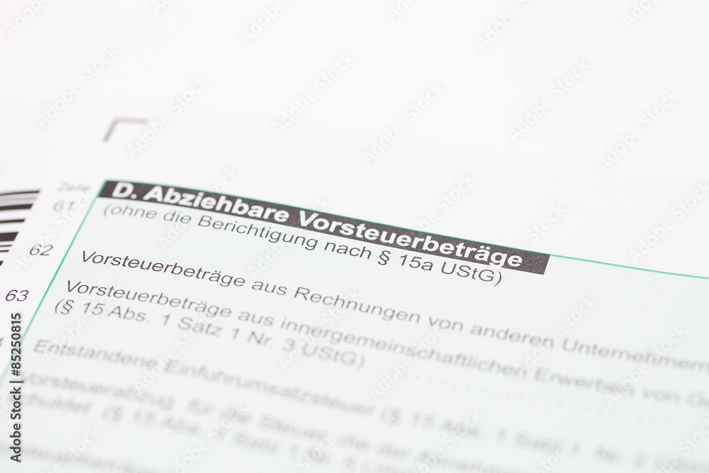 Steuer, Vorsteuerbeträge, Finanzen, Formular Steuer, Vorsteuerbeträge, Finanzen, Formular