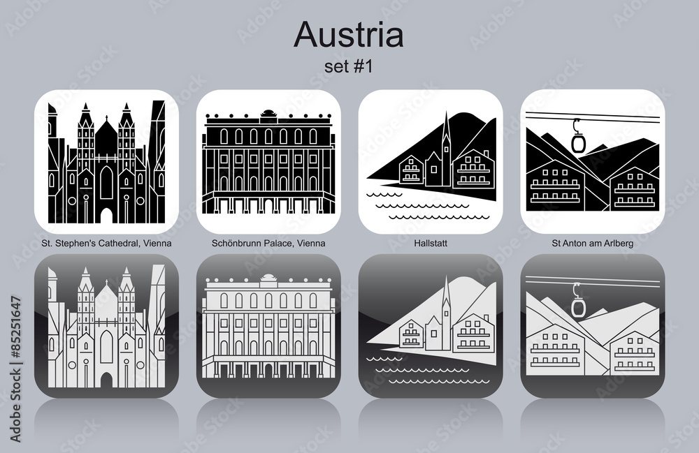 Naklejka premium Icons of Austria