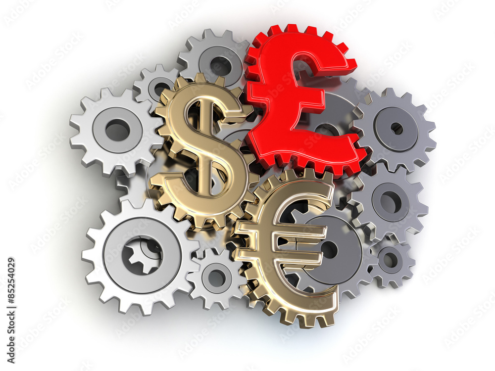 Cogwheel Currencies (clipping path included) Cogwheel Currencies (clipping path included)