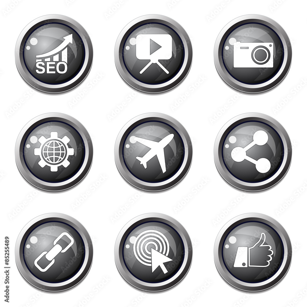 SEO Internet Sign Black Vector Button Icon Design Set 1 SEO Internet Sign Black Vector Button Icon Design Set 1
