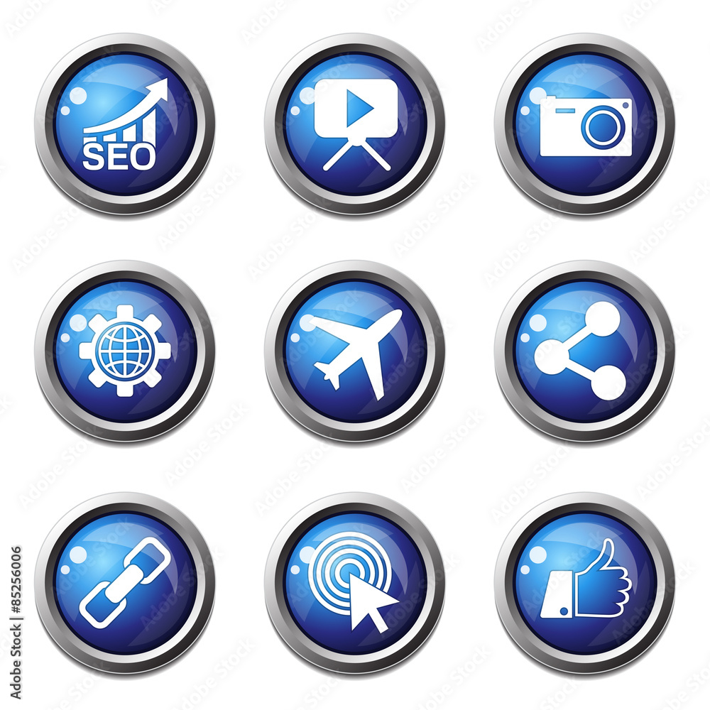 SEO Internet Sign Blue Vector Button Icon Design Set 1 SEO Internet Sign Blue Vector Button Icon Design Set 1
