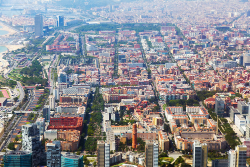 Aerial view of residence district in Barcelona