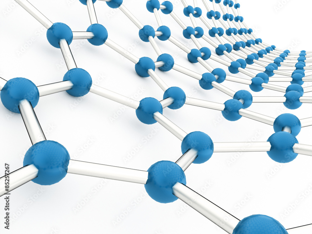 Blue molecular mesh structure rendered Blue molecular mesh structure rendered