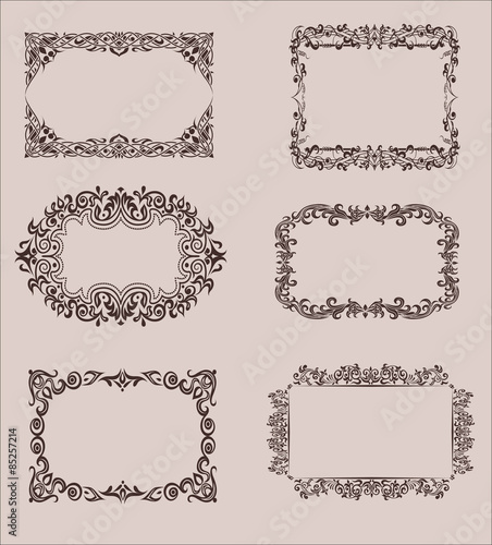 Vector Set of Calligraphic Design Elements and Page Decoration