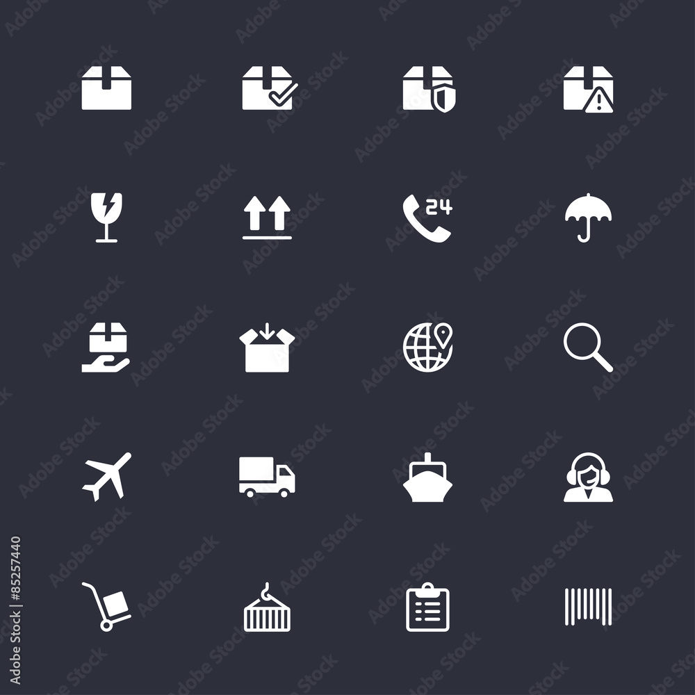 Logistics and shipping flat icons Logistics and shipping flat icons