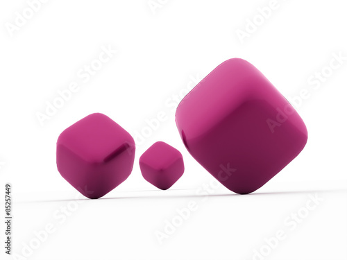 Pink cubes icon concept rendered © pupes1