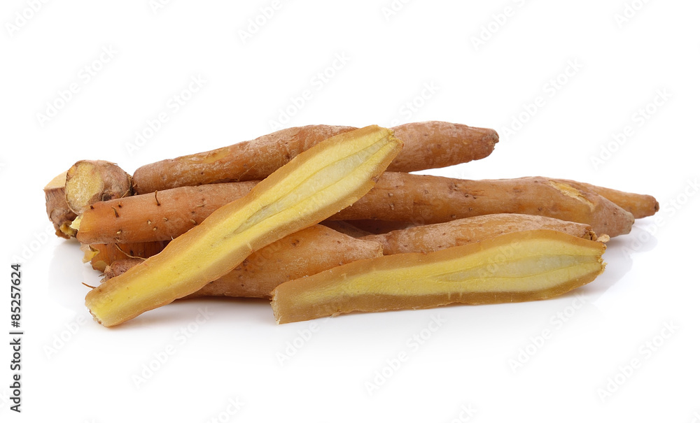 Fingerroot, Kaempfer, Boesenbergia on white background Fingerroot, Kaempfer, Boesenbergia on white background