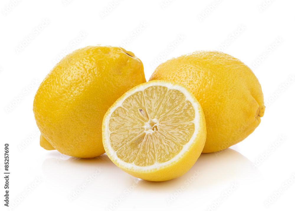 Fresh lemon isolated on a white background