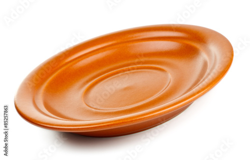 brown ceramic saucer