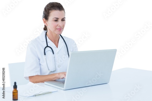  Doctor working on her laptop