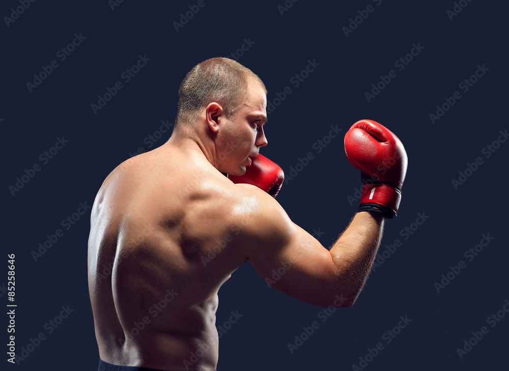 Young Boxer boxing 