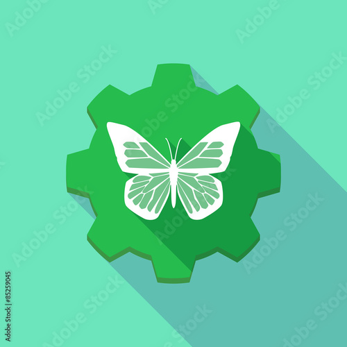 Long shadow gear icob with a butterfly