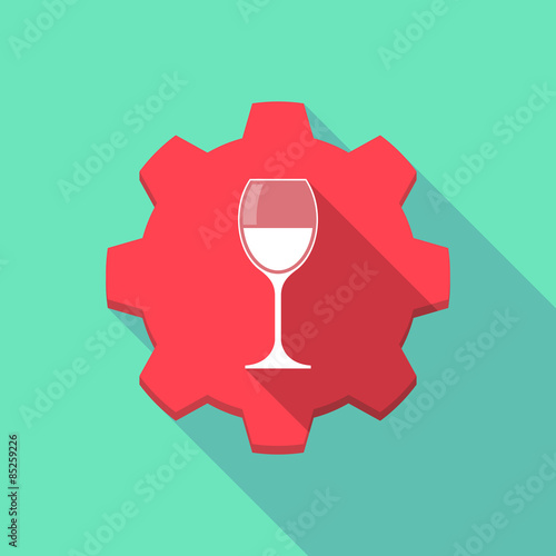 Long shadow gear icob with a glass of wine