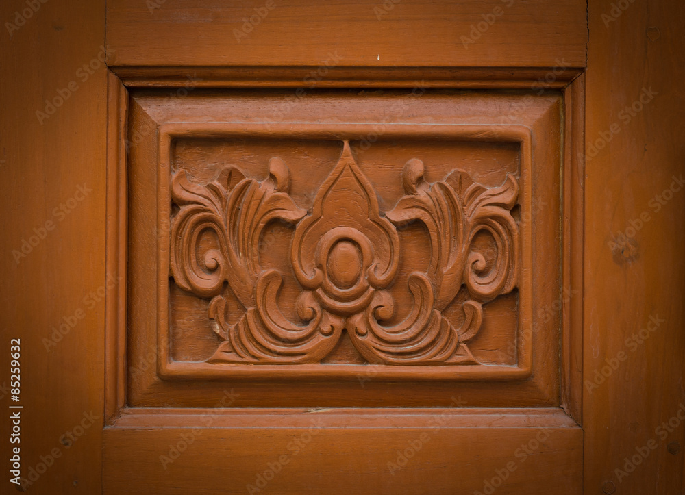 flower carved on wood background flower carved on wood background