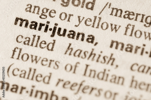 фотографія Dictionary definition of word marijuana