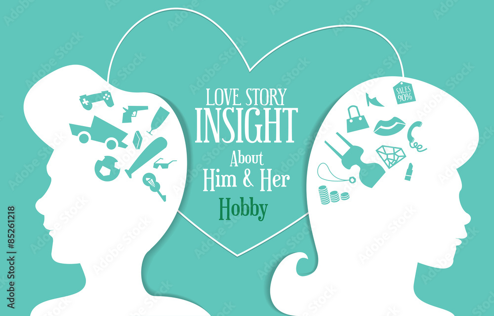 custom made wallpaper toronto digitalLove story insight about men and women thinking between them
