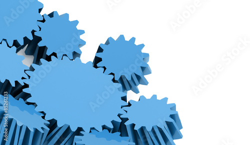 Blue gears concept rendered