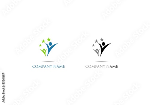 succes business, winner,people,star logo, vector