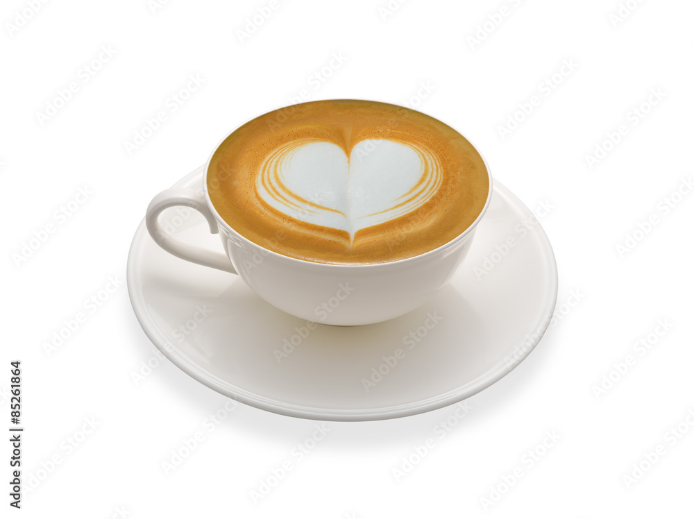 Latte art , coffee isolated on white background Latte art , coffee isolated on white background