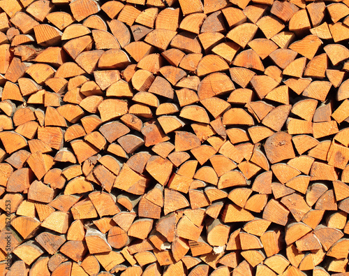 A stack of aspen firewood