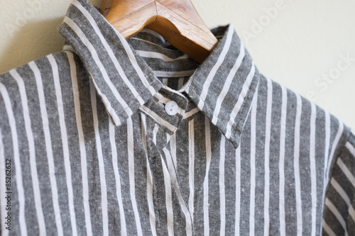 Black and white linen shirt