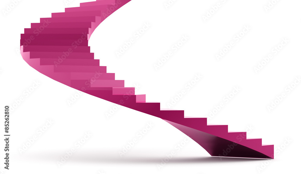 Obraz premium Pink spiral stairs concept rendered
