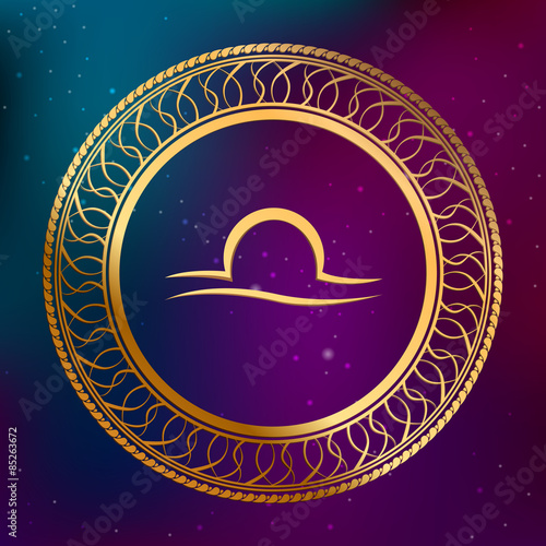 Astrology concept gold horoscope zodiac sign scorpion circle frame