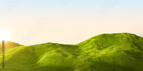 3d rendering of a green field