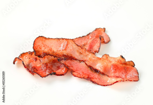 Pan fried bacon strips