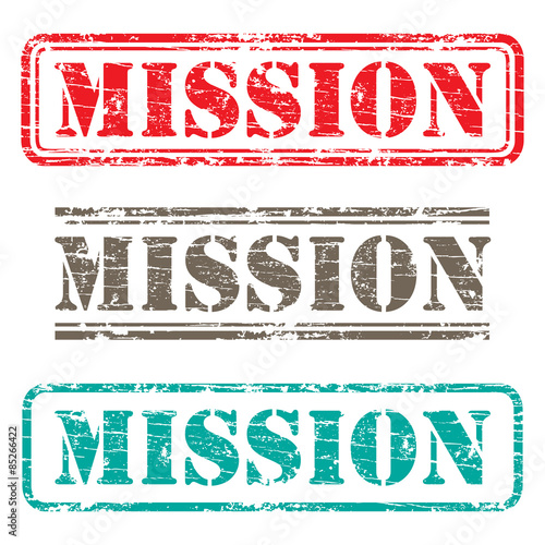 Rubber stamp design MISSION