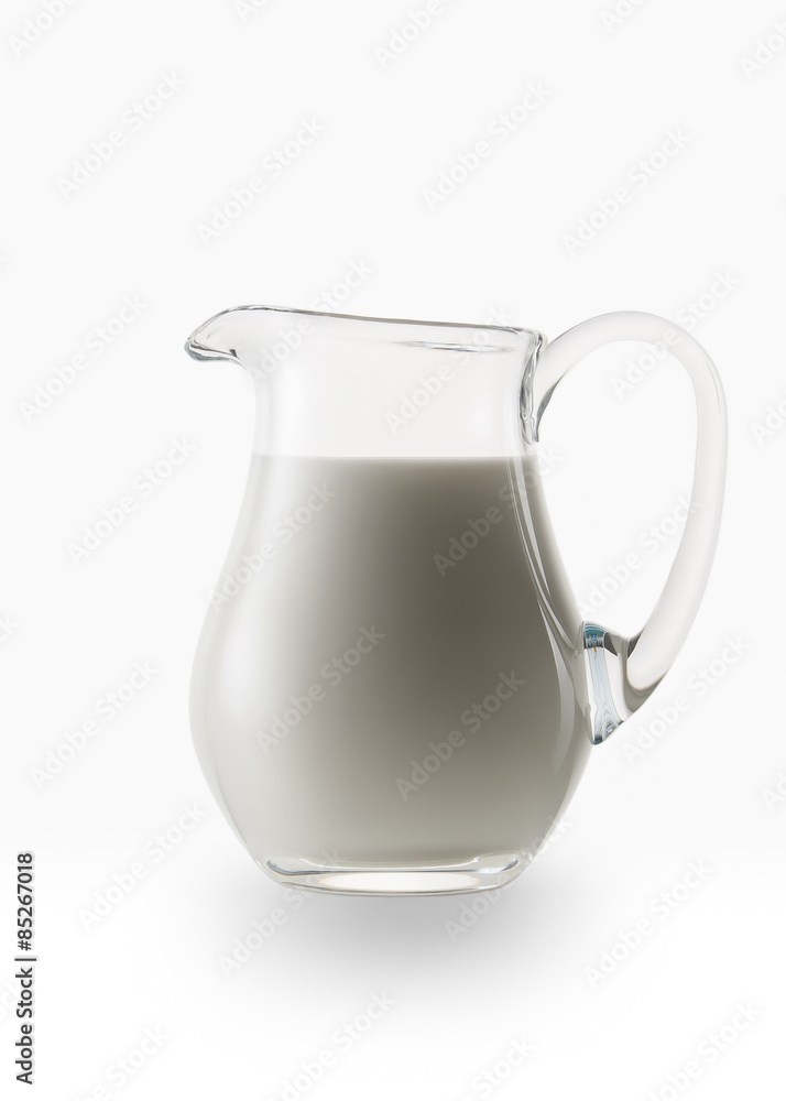 Milk. Glass jug of fresh milk isolated on white background Milk. Glass jug of fresh milk isolated on white background