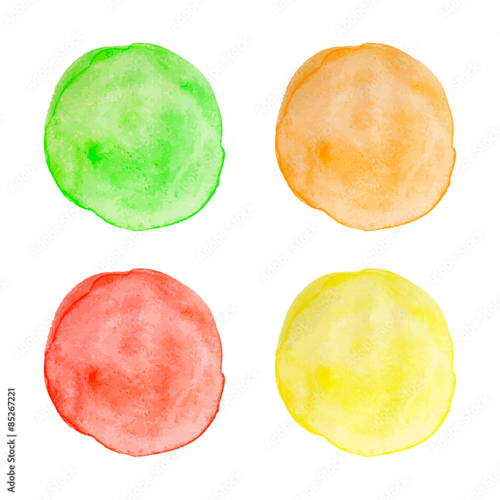 watercolor round stains