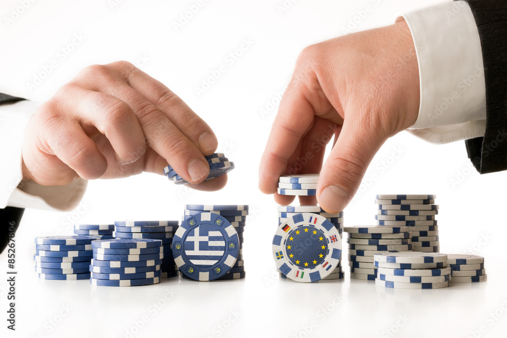 Naklejka premium Poker to the future of Greece